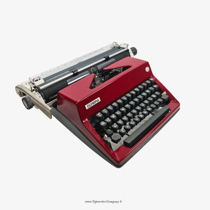 SOLD! Olympia SM9 Typewriter A3, Burgundy, QWERTY Keyboard, Refurbished - ElGranero Typewriter.Company