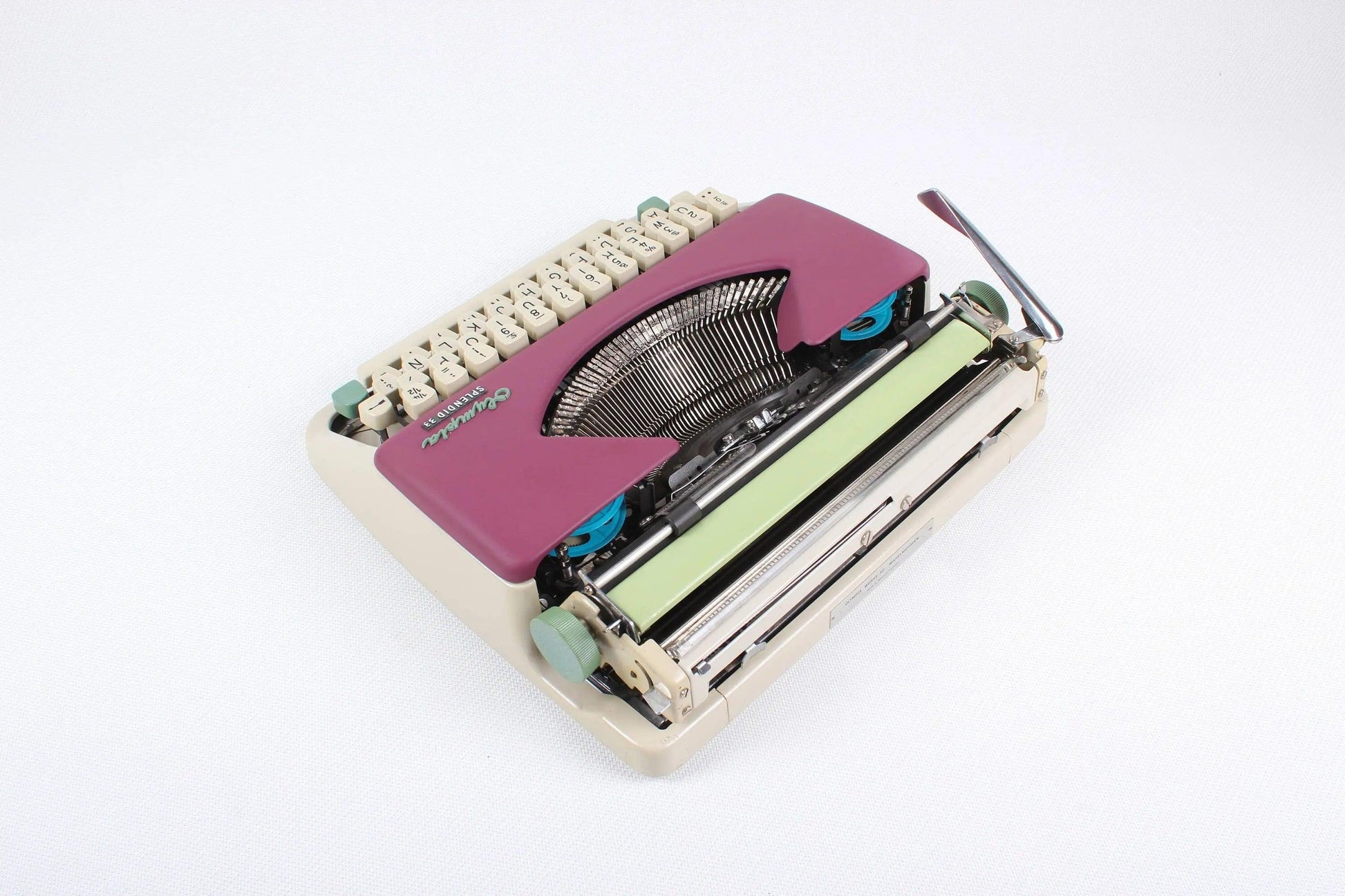 SOLD! Olympia Splendid Burgundy, Vintage Manual Typewriter, Restored - ElGranero Typewriter.Company