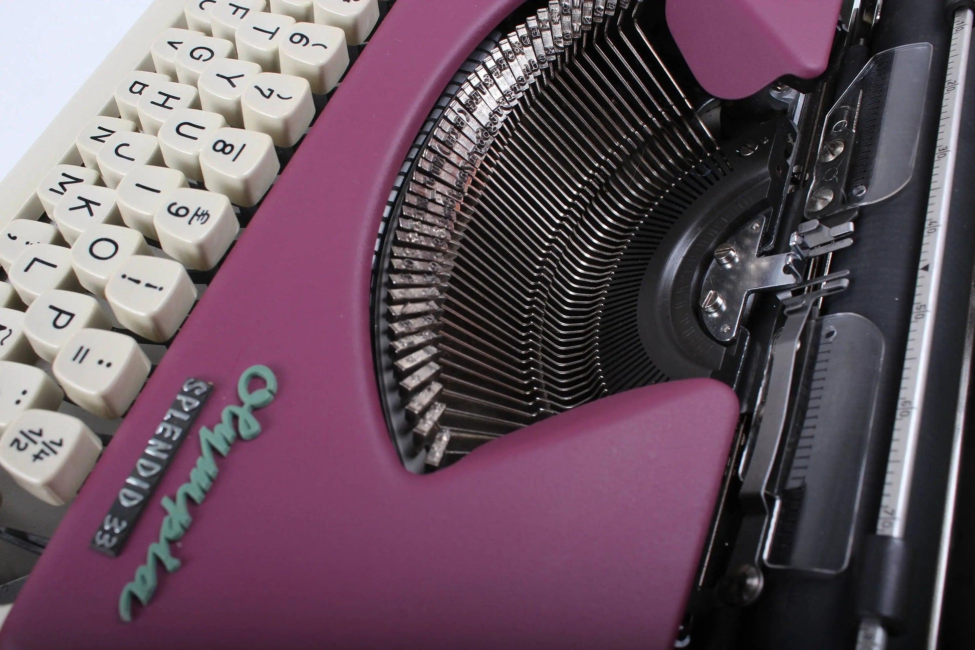 SOLD! Olympia Splendid Burgundy, Vintage Manual Typewriter, Restored - ElGranero Typewriter.Company