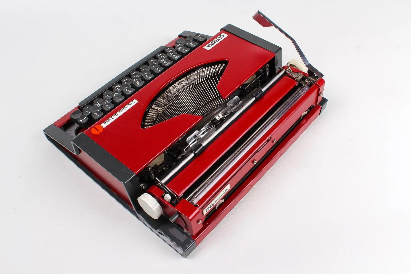 Olympia Traveller Cherry Red Vintage Manual Typewriter, Restored - ElGranero Typewriter.Company