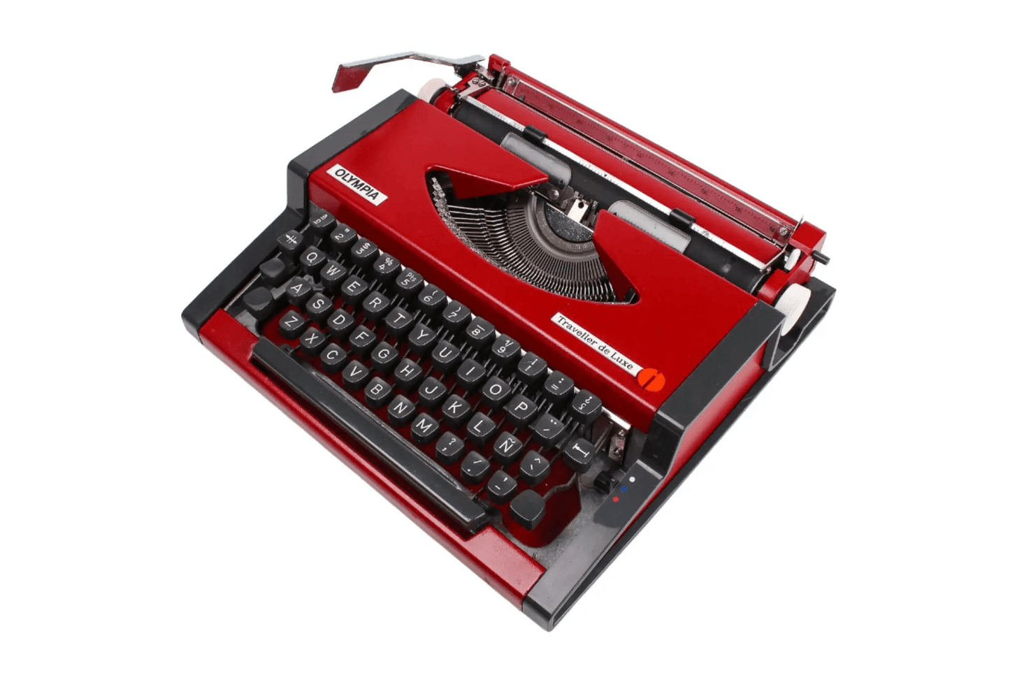 Olympia Traveller Cherry Red Vintage Manual Typewriter, Restored - ElGranero Typewriter.Company