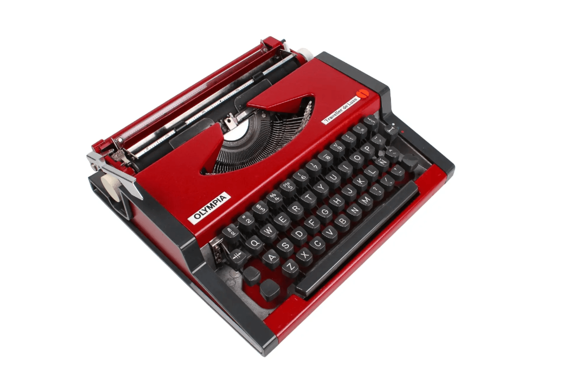 Olympia Traveller Cherry Red Vintage Manual Typewriter, Restored - ElGranero Typewriter.Company