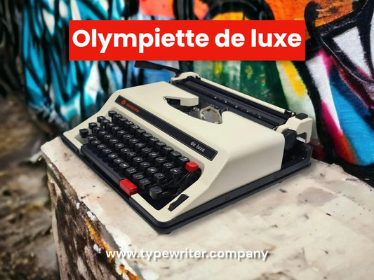 Olympiette Deluxe White, Vintage Manual Typewriter, Restored - ElGranero Typewriter.Company