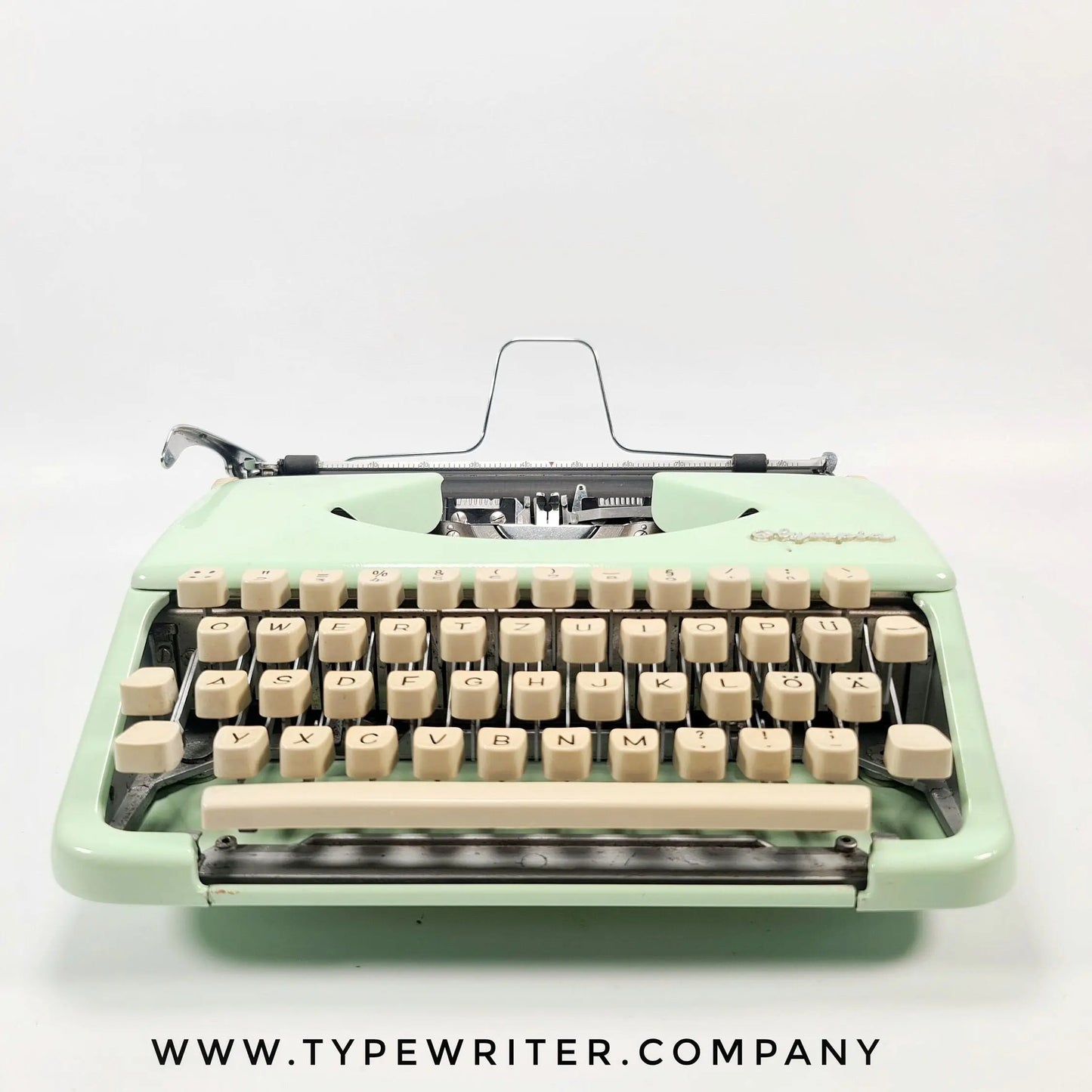 PRO Olympia Splendid Mint Green Typewriter, Vintage, Mint Condition, Manual Portable, Professionally Serviced by Typewriter.Company - ElGranero Typewriter.Company