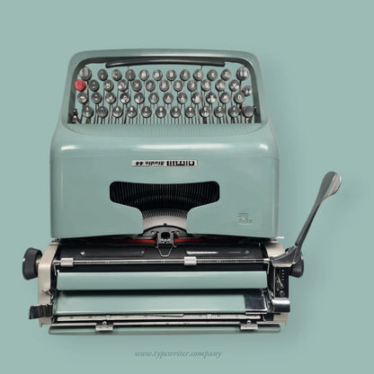 Pristine Olivetti Studio 44 Original Teal Vintage Typewriter, Refurbished - ElGranero Typewriter.Company