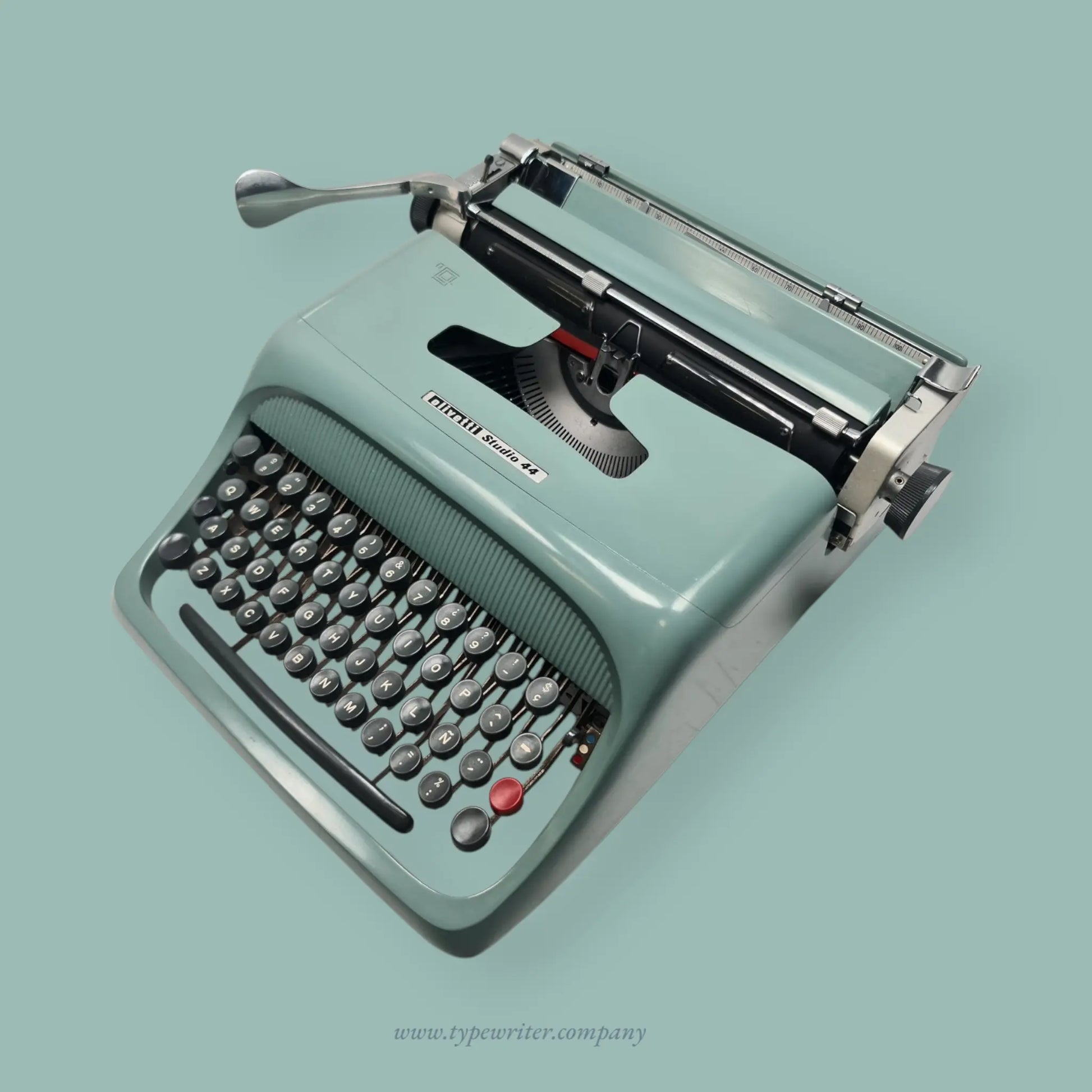 Pristine Olivetti Studio 44 Original Teal Vintage Typewriter, Refurbished - ElGranero Typewriter.Company