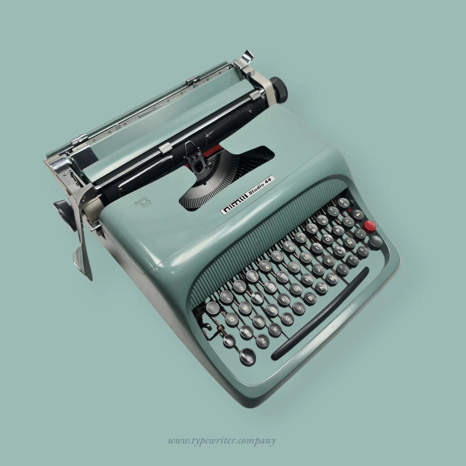 Pristine Olivetti Studio 44 Original Teal Vintage Typewriter, Refurbished - ElGranero Typewriter.Company