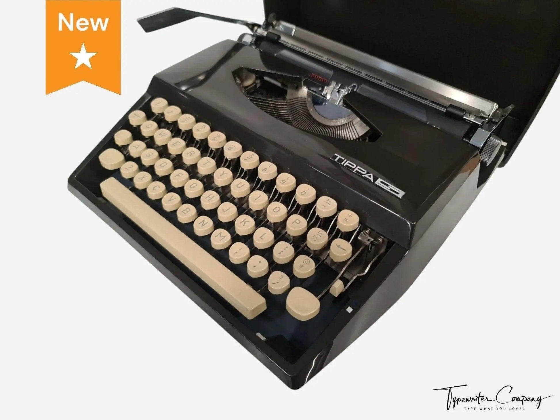 SOLD! Tippa S, Cursive Font, Black Manual Vintage Typewriter, Serviced - ElGranero Typewriter.Company