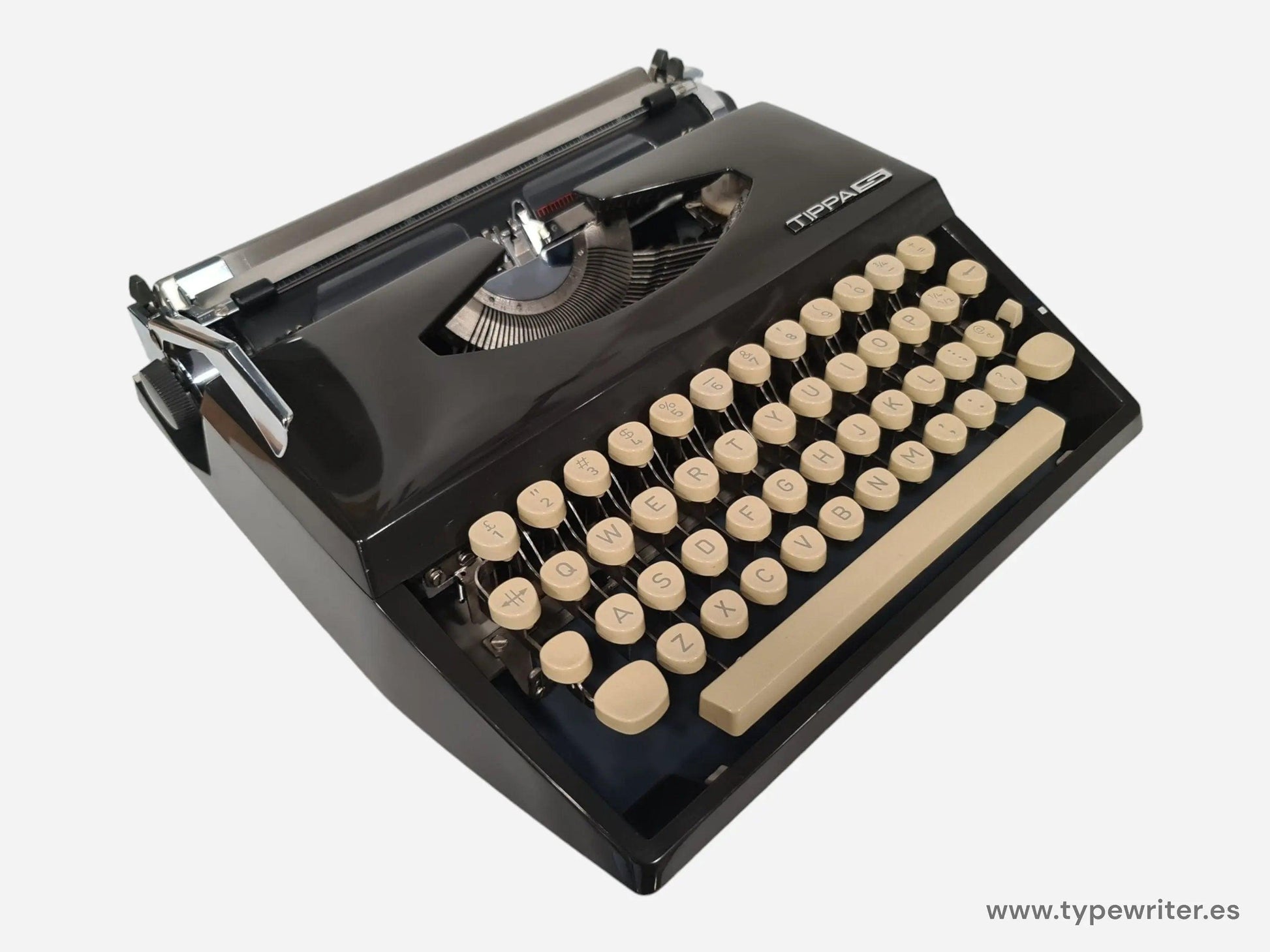 SOLD! Tippa S, Cursive Font, Black Manual Vintage Typewriter, Serviced - ElGranero Typewriter.Company