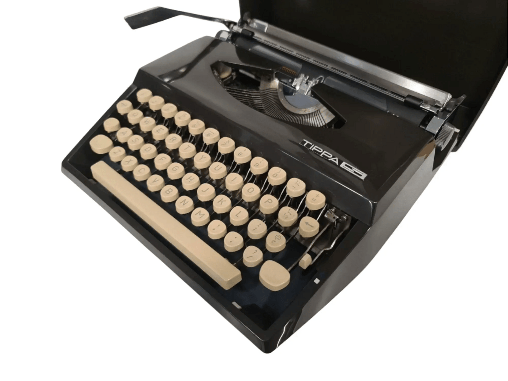 SOLD! Tippa S, Cursive Font, Black Manual Vintage Typewriter, Serviced - ElGranero Typewriter.Company