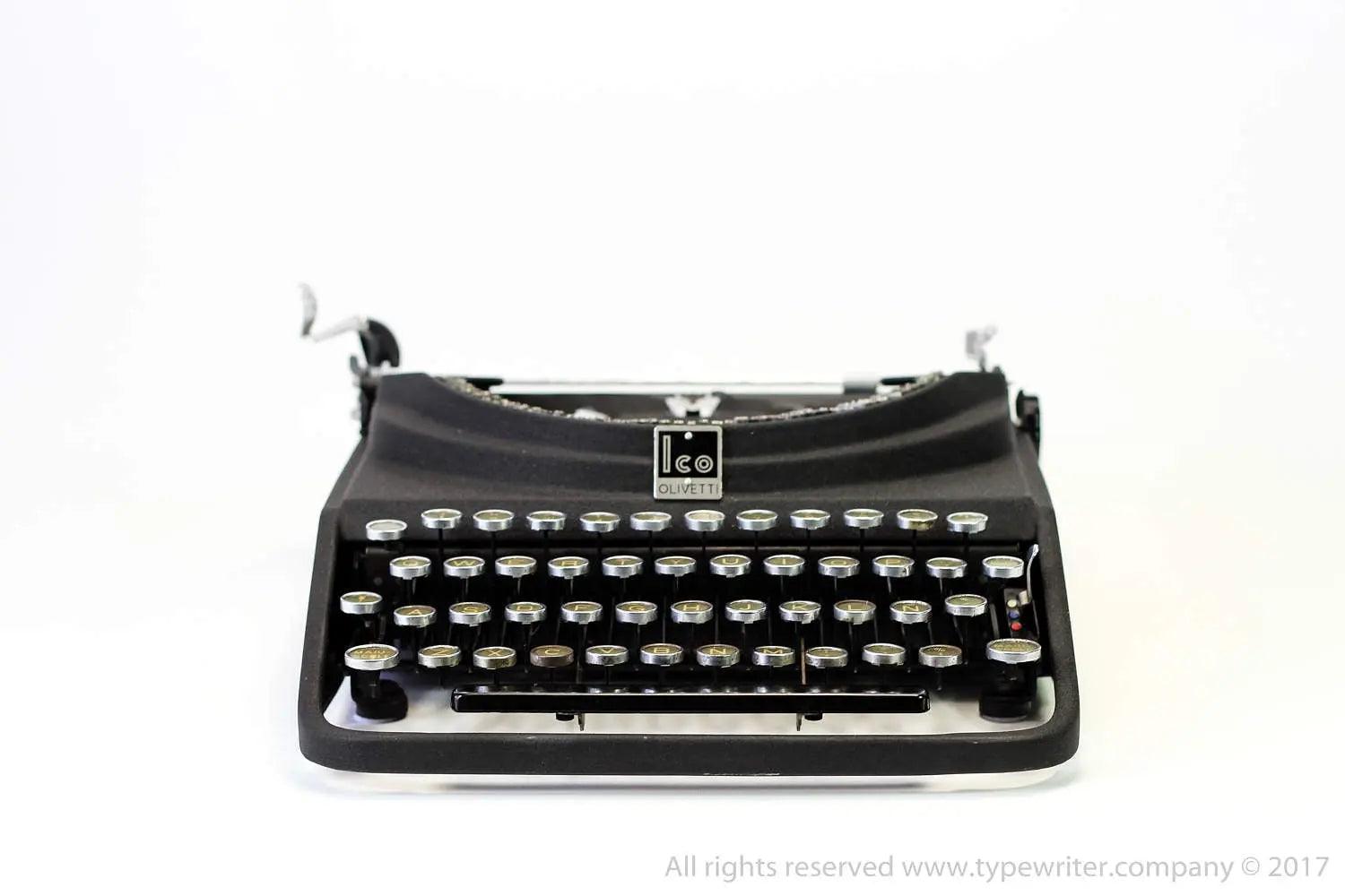 SOLD! Olivetti ICO MP1 Original Black Vintage Manual Typewriter, Serviced - ElGranero Typewriter.Company