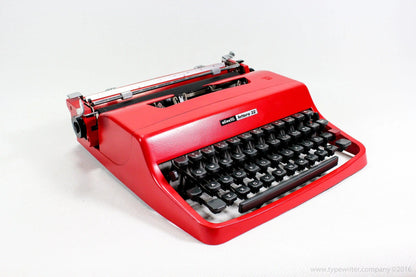 Olivetti Lettera 32 Red, Vintage Manual Typewriter, Restored - ElGranero Typewriter.Company