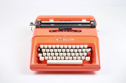 Olivetti Lettera 35 Orange Typewriter, Vintage, Mint Condition, Refurbished - ElGranero Typewriter.Company