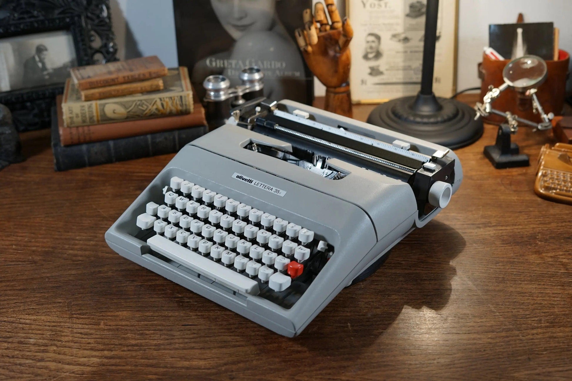 SOLD! Olivetti Lettera 35i Typewriter + Rare Carrying Case, Vintage, Restored - ElGranero Typewriter.Company