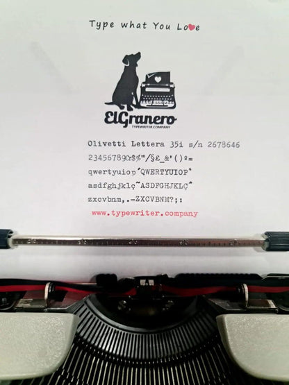 SOLD! Olivetti Lettera 35i Typewriter + Rare Carrying Case, Vintage, Restored - ElGranero Typewriter.Company