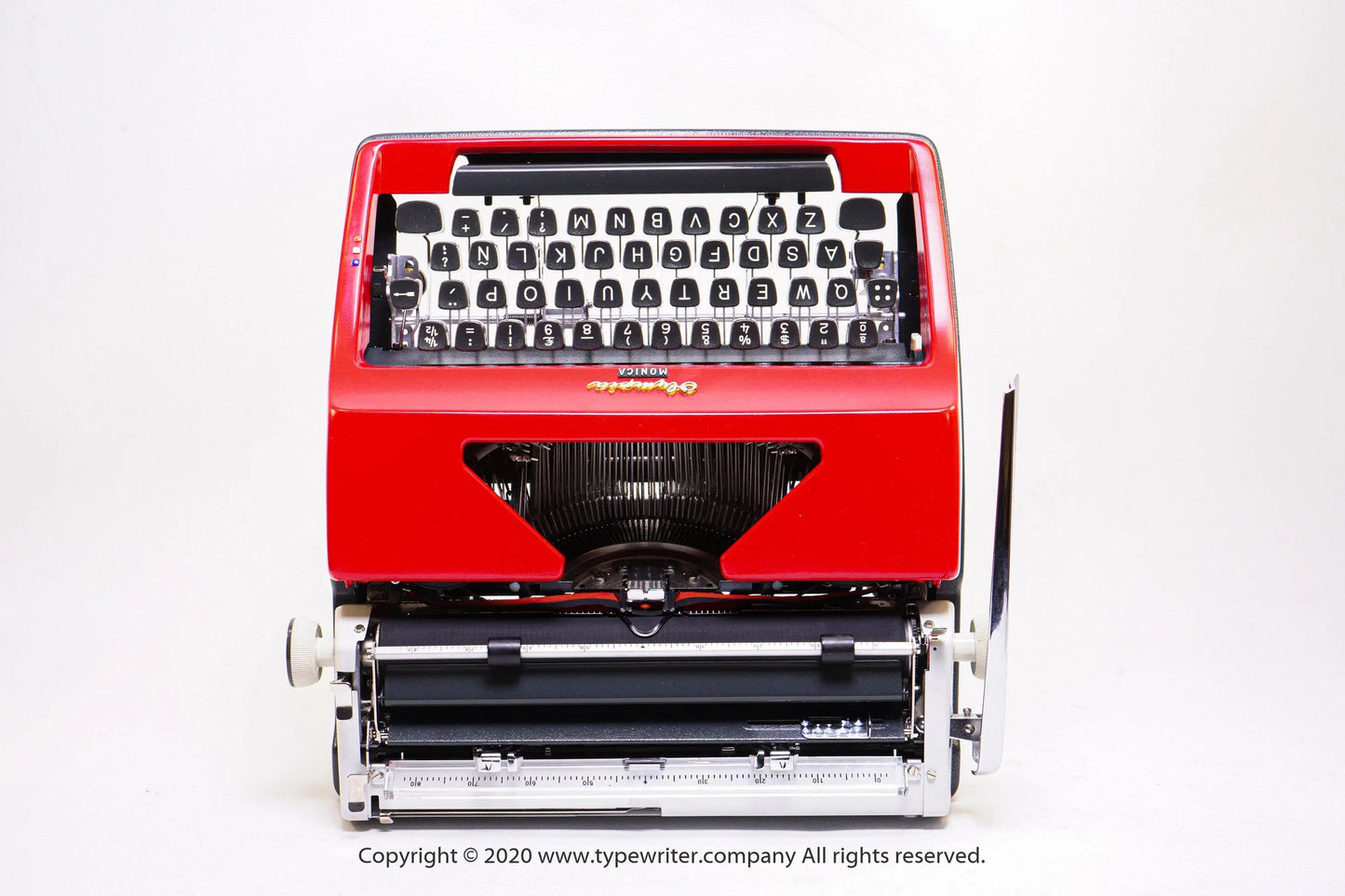 SALE! - Olympia SM Monica Red Typewriter, Vintage, Mint Condition, Professionally Serviced - ElGranero Typewriter.Company