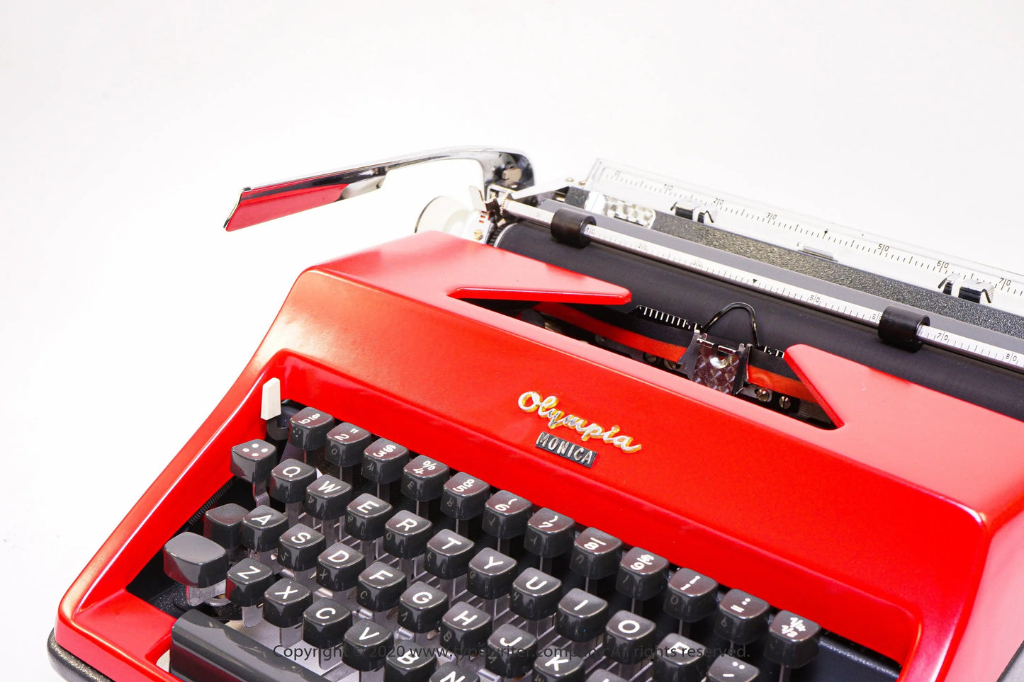 SALE! - Olympia SM Monica Red Typewriter, Vintage, Mint Condition, Professionally Serviced - ElGranero Typewriter.Company