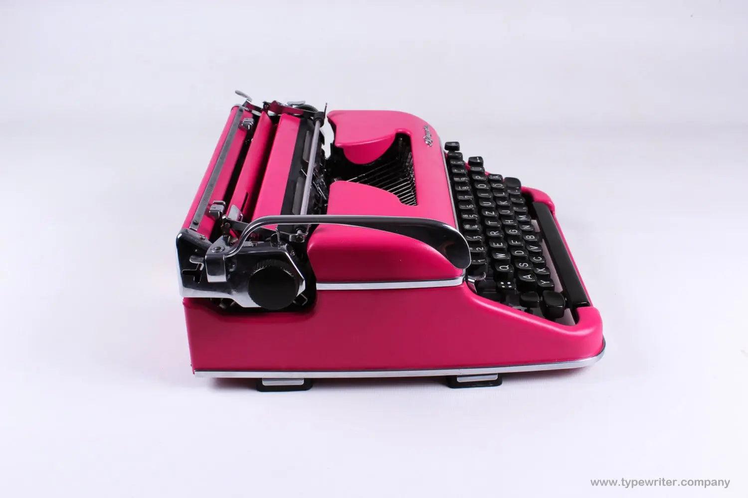 SOLD! Olympia SM3 Dark Pink, Vintage QWERTZ Typewriter, Refurbished - ElGranero Typewriter.Company