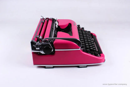 SOLD! Olympia SM3 Dark Pink, Vintage QWERTZ Typewriter, Refurbished - ElGranero Typewriter.Company