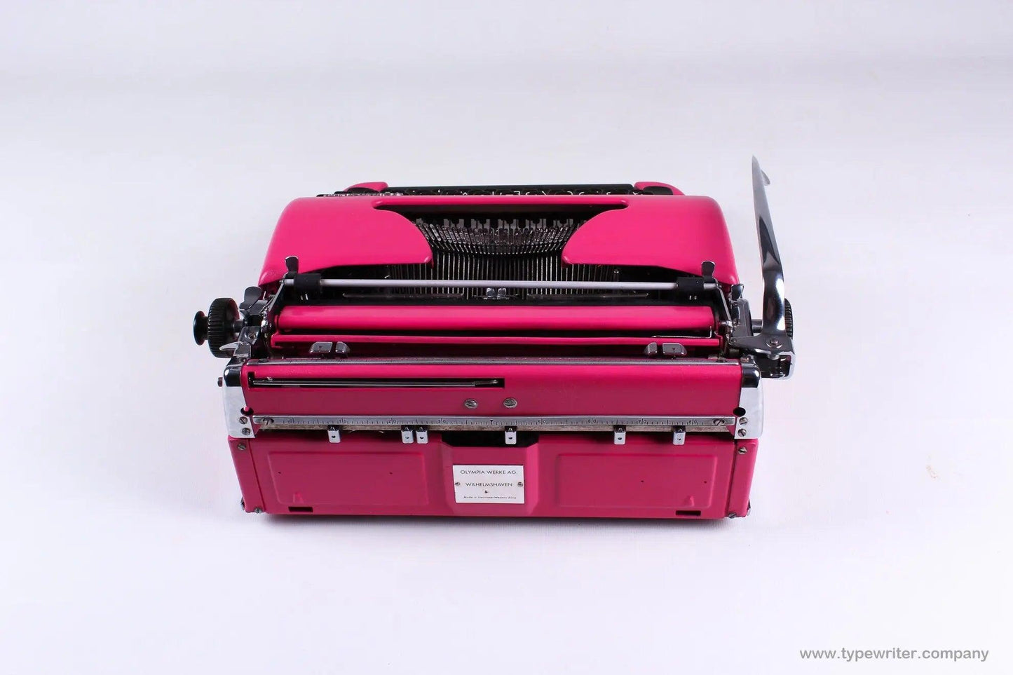 SOLD! Olympia SM3 Dark Pink, Vintage QWERTZ Typewriter, Refurbished - ElGranero Typewriter.Company