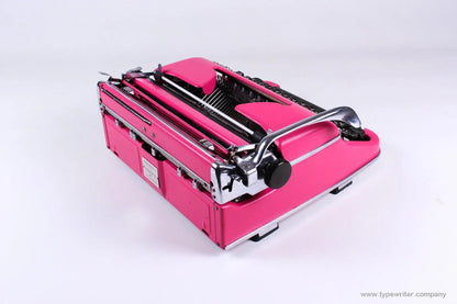 SOLD! Olympia SM3 Dark Pink, Vintage QWERTZ Typewriter, Refurbished - ElGranero Typewriter.Company