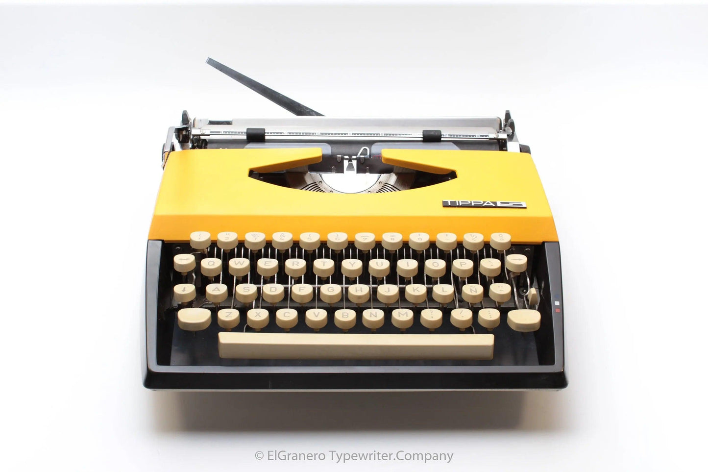 SOLD! Tippa S Black & Yellow, Vintage Manual Typewriter, Refurbished - ElGranero Typewriter.Company