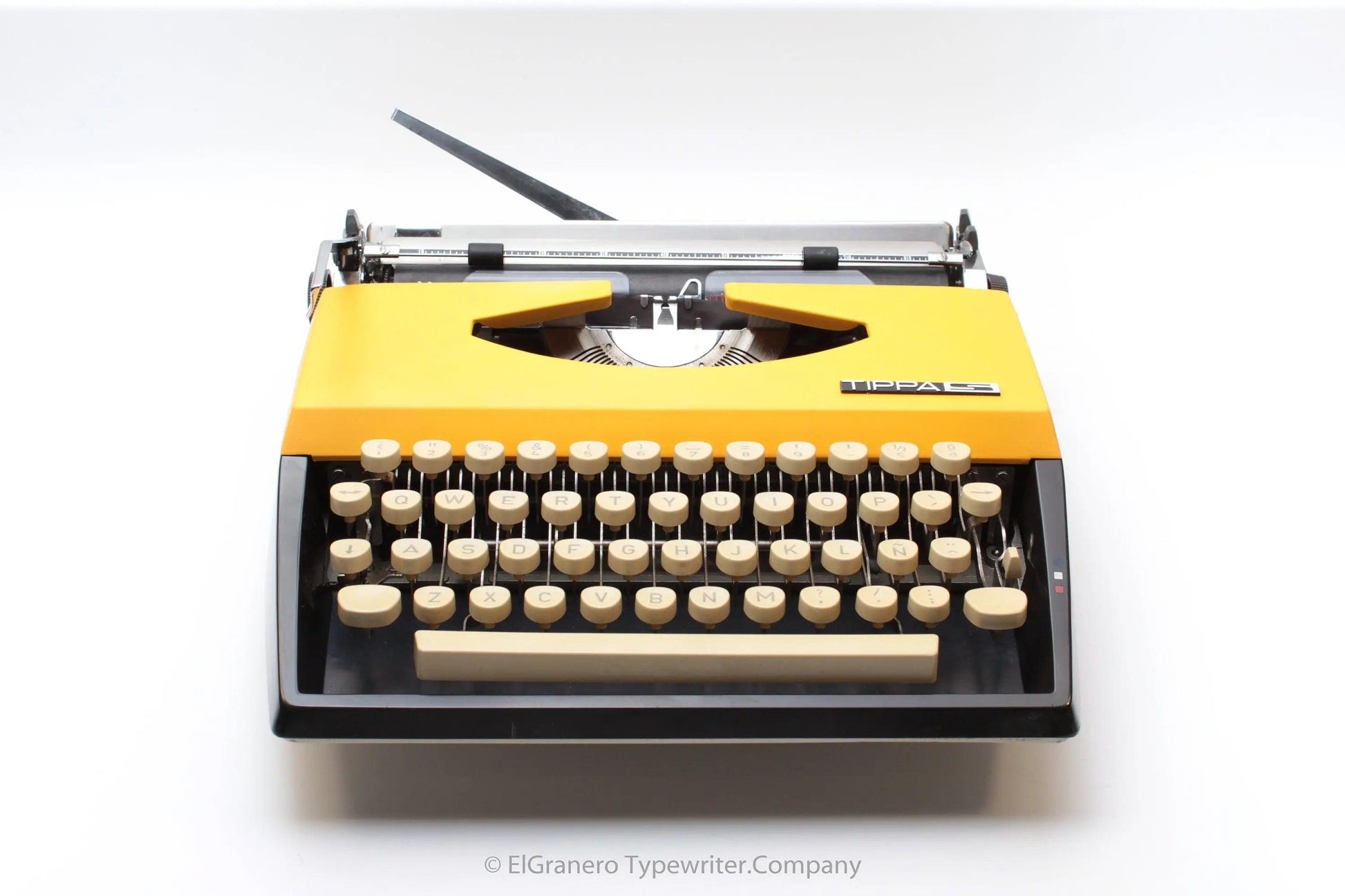 SOLD! Tippa S Black & Yellow, Vintage Manual Typewriter, Refurbished - ElGranero Typewriter.Company