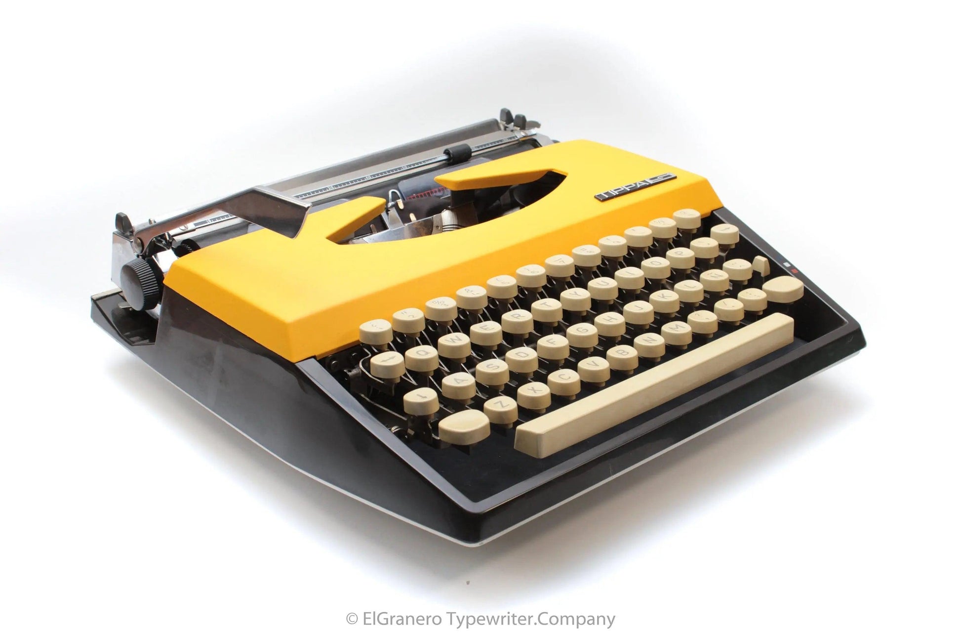 SOLD! Tippa S Black & Yellow, Vintage Manual Typewriter, Refurbished - ElGranero Typewriter.Company
