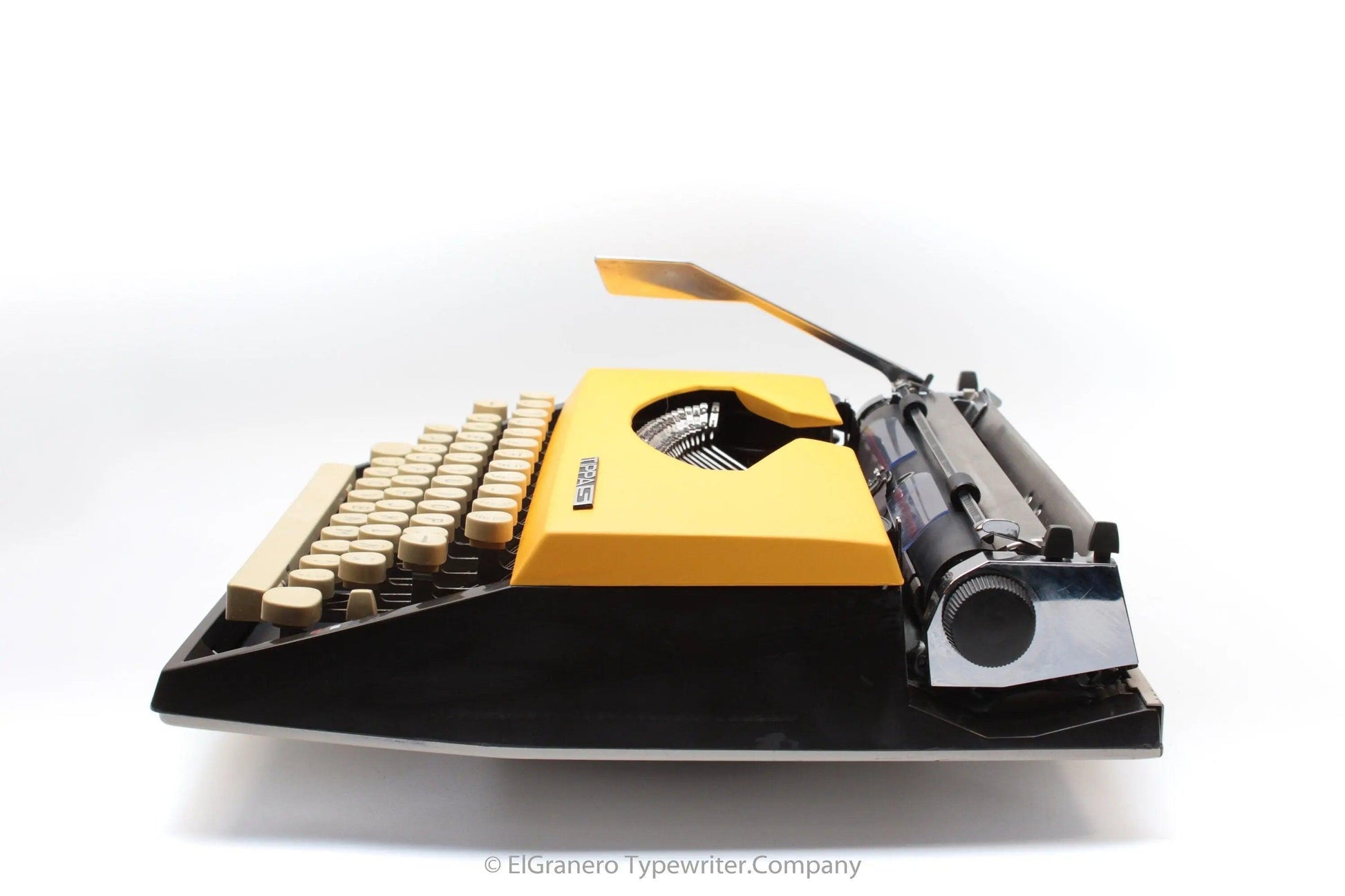 SOLD! Tippa S Black & Yellow, Vintage Manual Typewriter, Refurbished - ElGranero Typewriter.Company