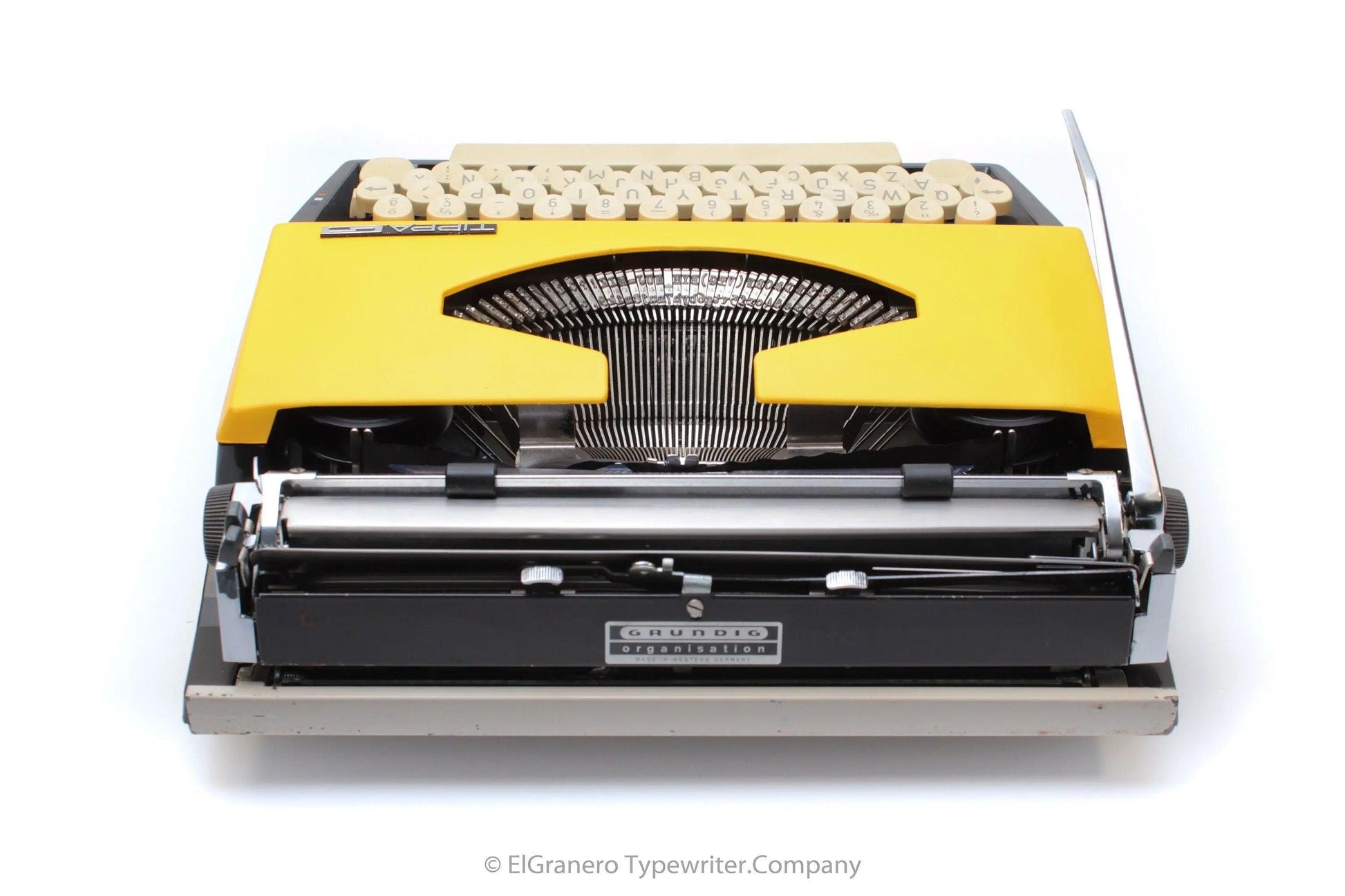 SOLD! Tippa S Black & Yellow, Vintage Manual Typewriter, Refurbished - ElGranero Typewriter.Company