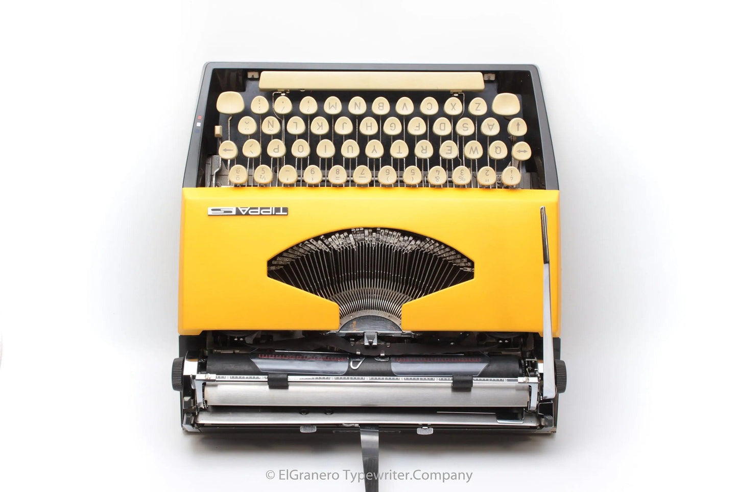 SOLD! Tippa S Black & Yellow, Vintage Manual Typewriter, Refurbished - ElGranero Typewriter.Company