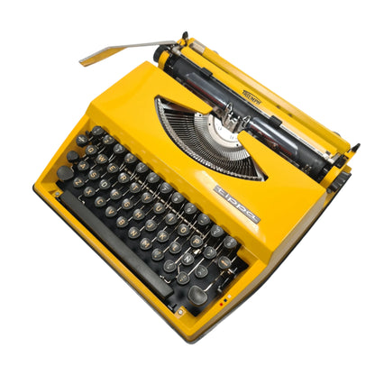 Adler Tippa, Yellow Manual Vintage Typewriter, QWERTY, Serviced - ElGranero Typewriter.Company