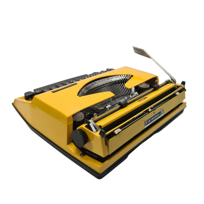 Adler Tippa, Yellow Manual Vintage Typewriter, QWERTY, Serviced - ElGranero Typewriter.Company