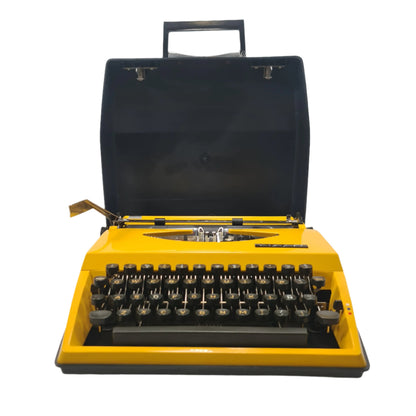 Adler Tippa, Yellow Manual Vintage Typewriter, QWERTY, Serviced - ElGranero Typewriter.Company
