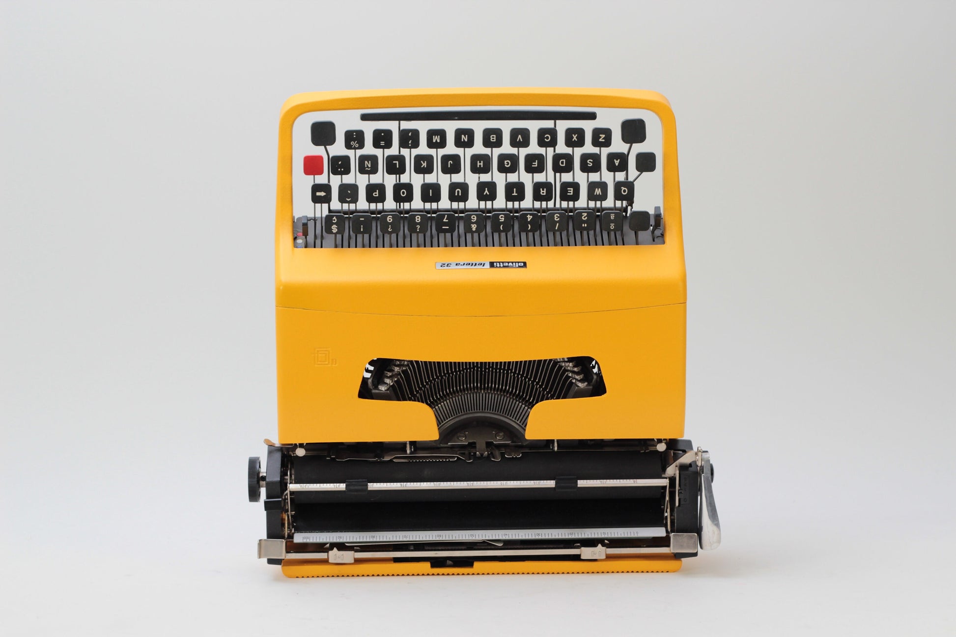CHRISTMAS SALE!Olivetti Lettera 32 Custom Yellow Typewriter, Vintage, Professionally Serviced
