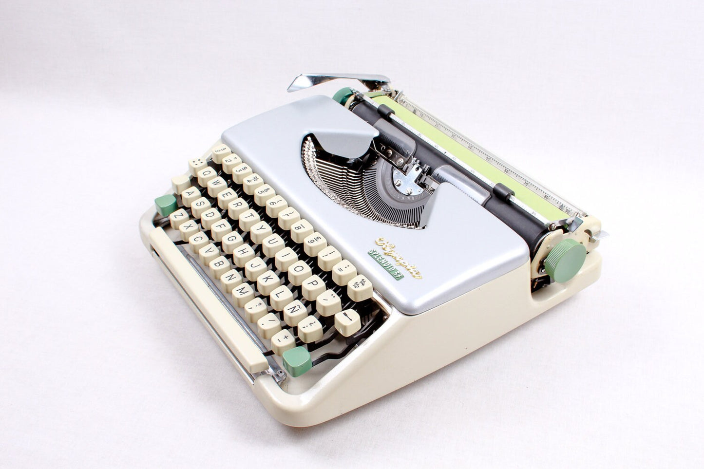 SALE! - Olympia Splendid 33 Cream & Silver Typewriter, Vintage, Mint Condition, Professionally Serviced