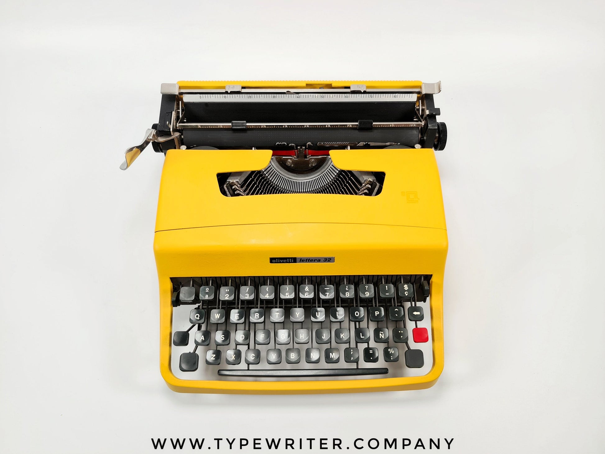 CHRISTMAS SALE!Olivetti Lettera 32 Custom Yellow Typewriter, Vintage, Professionally Serviced