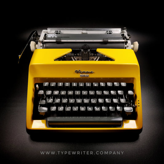 SALE! - Limited Edition Olympia SM8 Yellow Typewriter, Vintage, Mint Condition, Professionally Serviced