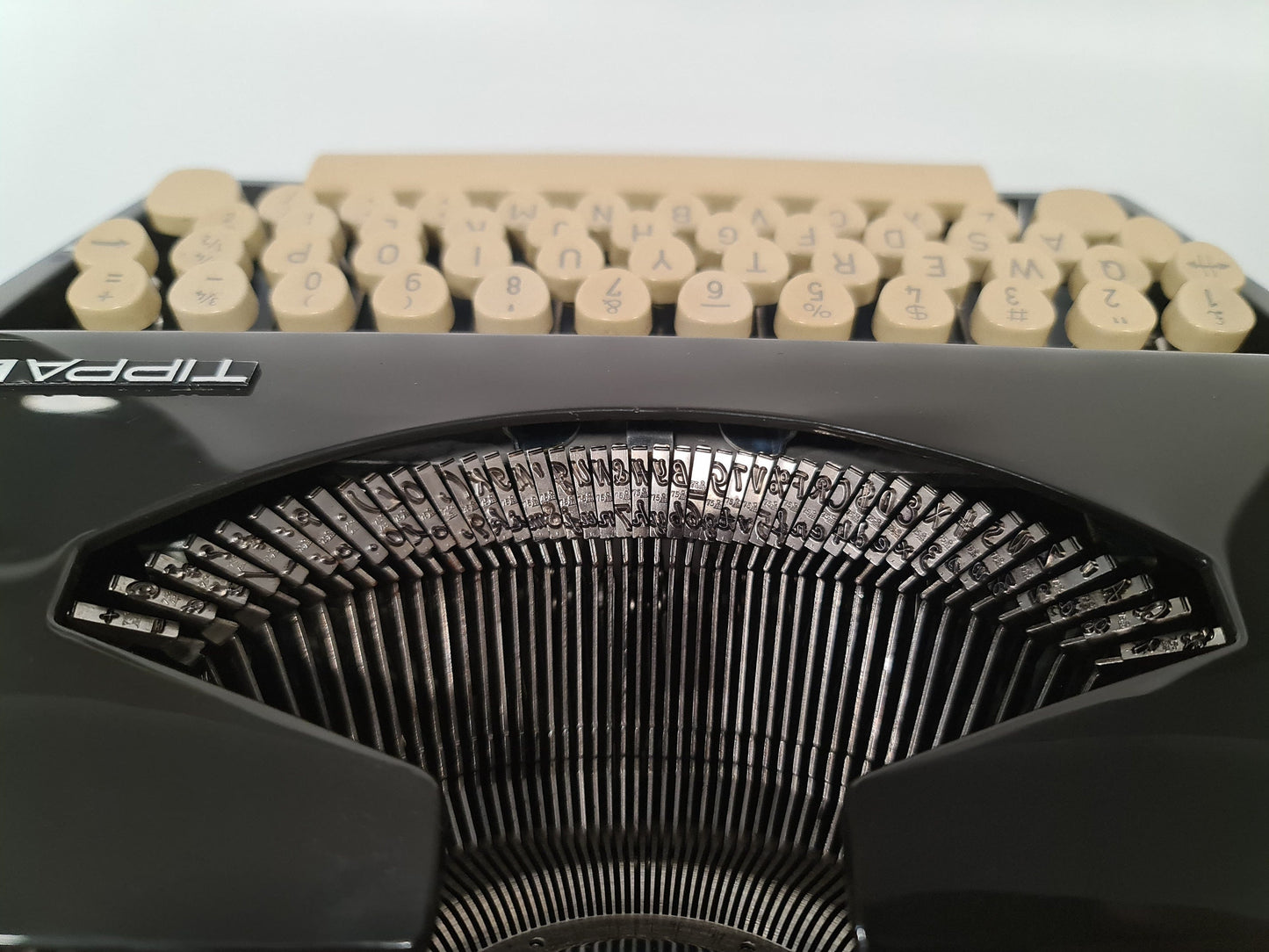 CURSIVE FONT - Tippa S Black & Yel Typewriter, Vintage, Mint Condition, Professionally Serviced