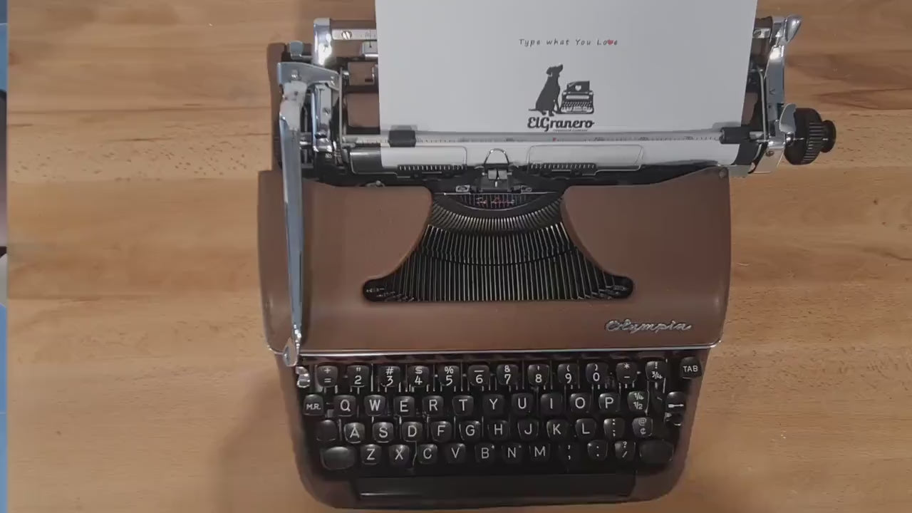 Rare Olympia SM3 Brown Typewriter, Qwerty, Vintage, Manual Portable, Professionally Serviced by Typewriter.Company