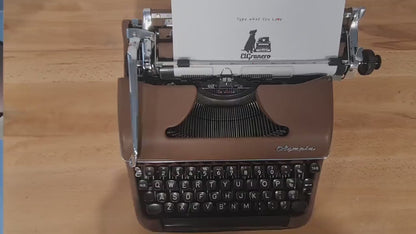 Rare Olympia SM3 Brown Typewriter, Qwerty, Vintage, Manual Portable, Professionally Serviced by Typewriter.Company
