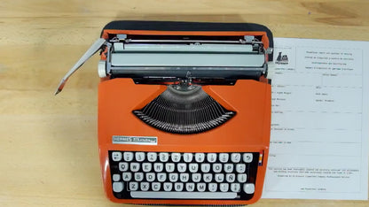 Hermes Baby Orange - Original - Perfectly Working Typewriter - Professionally Serviced by Typewriter.Company