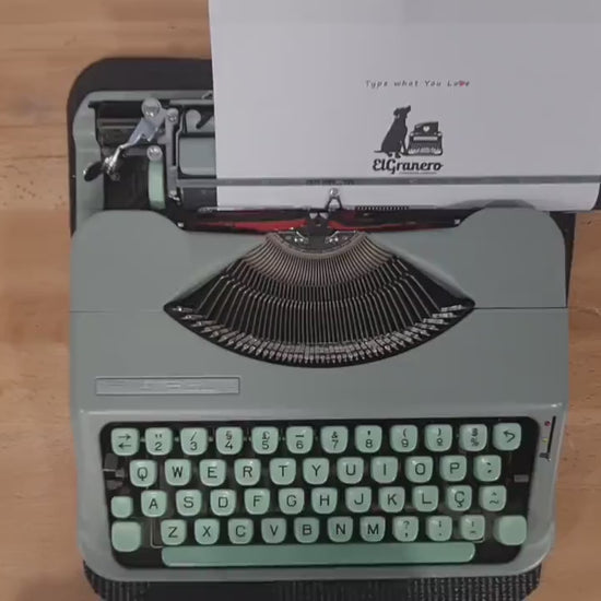 MINT condition HERMES BABY typewriter - professionally serviced seafoam green portable working typewriter - 1960s vintage ultraportable