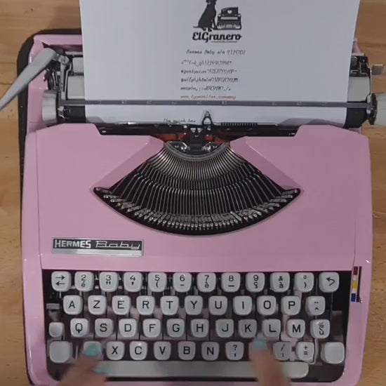 CURSIVE Hermes Baby Barbie Pink - Refurbished - Perfectly Working Typewriter, Vintage Manual Portable Professionally Serviced