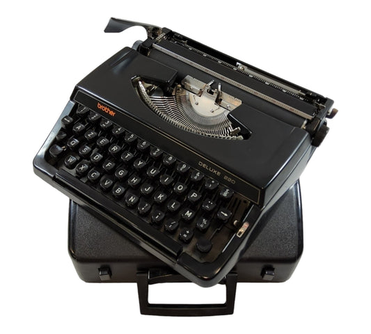 SALE! - Brother DeLuxe 220, Vintage Typewriter, Perfectly Working, Professionally Serviced, Rare font Techno Cubic, Pica