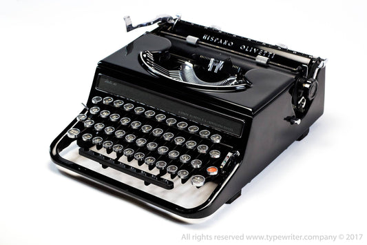 Limited Edition Hispano Olivetti Studio 42 (46) Black Typewriter, Vintage, Manual Portable, Professionally Serviced by Typewriter.Company